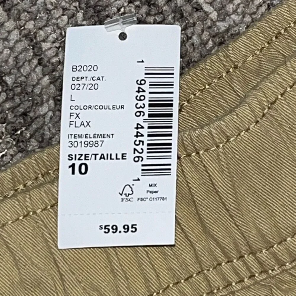 Children’s Place Boys Size‎ 10 Pull On Cargo Pants Tan Khaki Stretch Casual NWT
